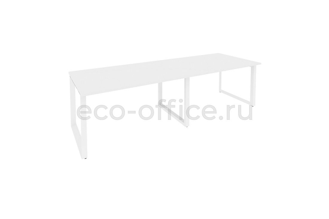 Стол переговорный (2 столешницы) ONIX O.MO-PRG-2.3 Белый Бриллиант / Белый металл  купить в Воронеже