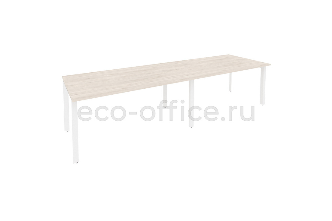 Стол переговорный (2 столешницы) ONIX O.MP-PRG-2.4 Денвер Светлый / Белый металл  купить в Воронеже