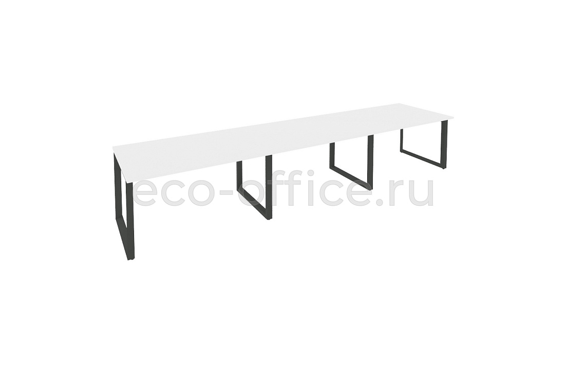 Стол переговорный (3 столешницы) ONIX O.MO-PRG-3.3 Белый Бриллиант / Антрацит металл  купить в Воронеже