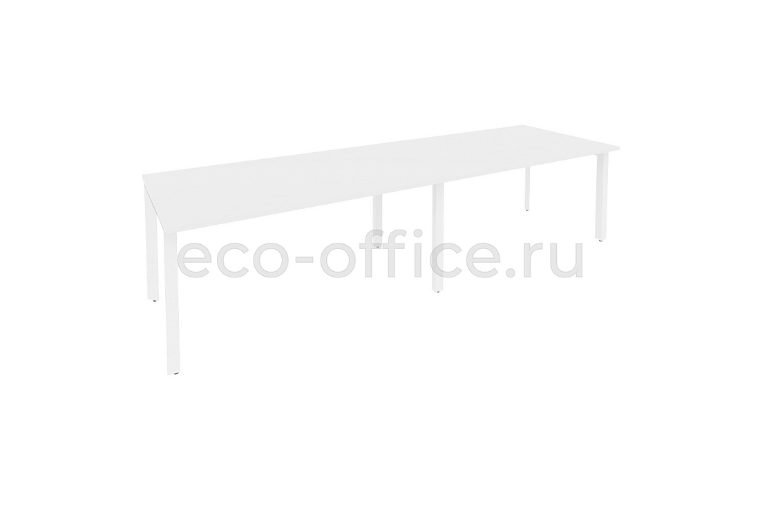Стол переговорный (2 столешницы) ONIX O.MP-PRG-2.4 Белый Бриллиант / Белый металл  купить в Воронеже