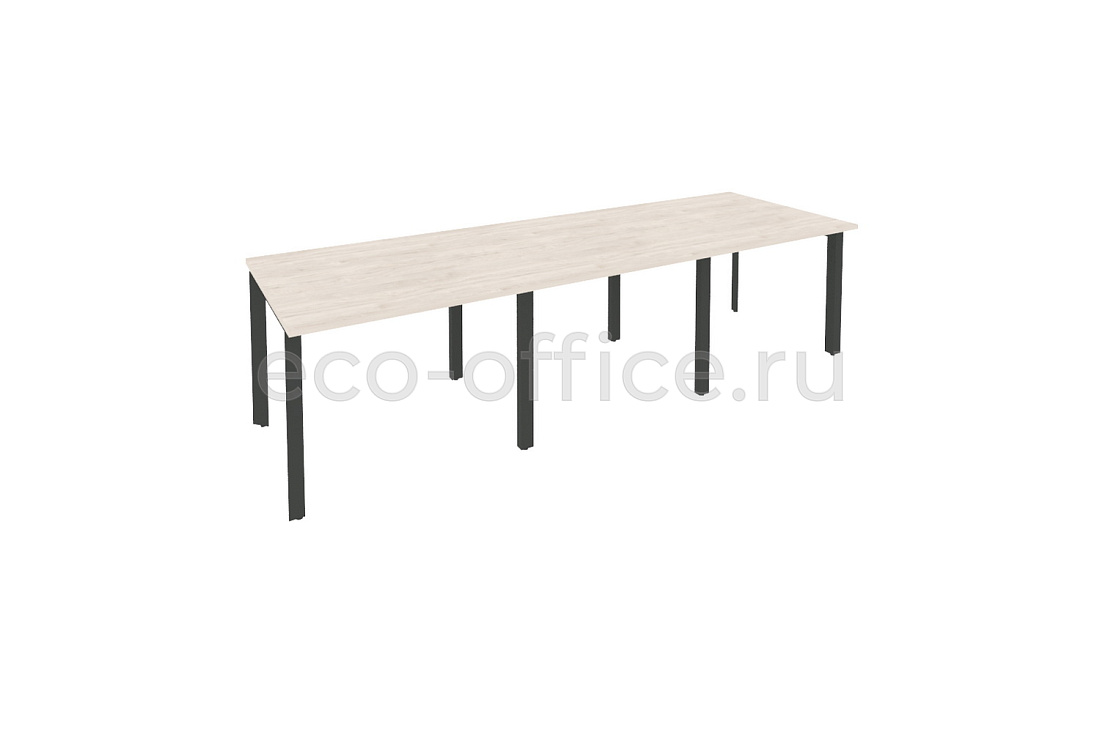 Стол переговорный (3 столешницы) ONIX O.MP-PRG-3.1 Денвер Светлый / Антрацит металл купить в Воронеже