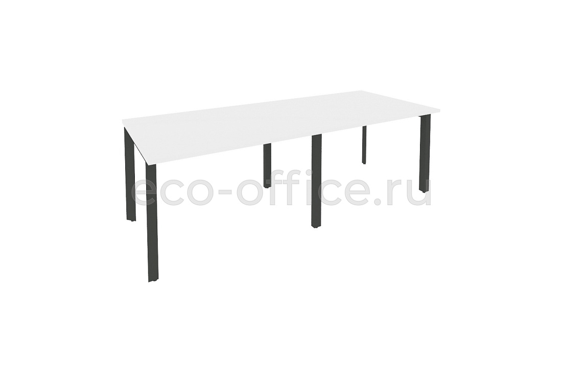 Стол переговорный (2 столешницы) ONIX O.MP-PRG-2.2 Белый Бриллиант / Антрацит металл  купить в Воронеже