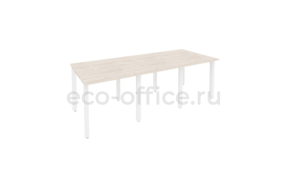 Стол переговорный (3 столешницы) ONIX O.MP-PRG-3.0 Денвер Светлый / Белый металл  купить в Воронеже